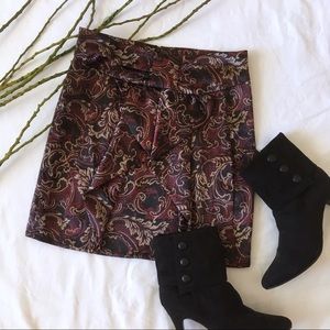 NWOT Paisley Ruffle Skirt